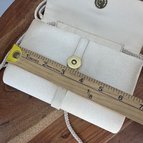 VTG Gunne Sax Satin Evening Bag Clutch‎ Purse Rhinestone Bow Formal Party 90s - Picture 7 of 12